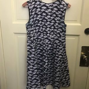 ModCloth Emily and Fin Cloud&Airplane Dress sz L
